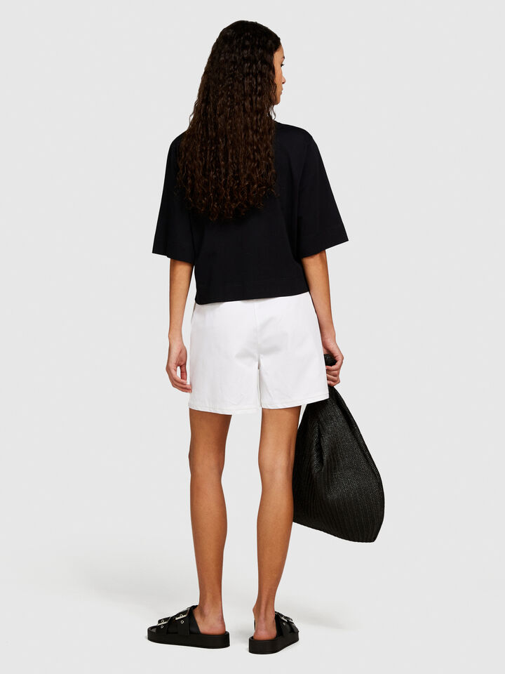 Organic cotton t-shirt with print - women's short sleeve t-shirts - Black | Sisley image number 3